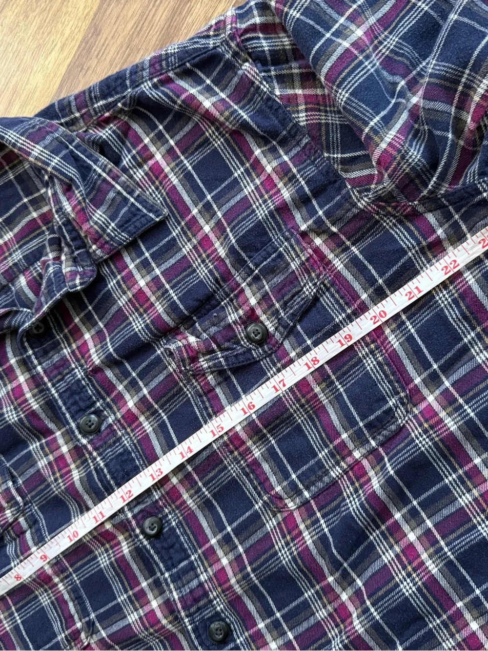 Sonoma Navy and Burgundy Plaid Button-Down Shirt